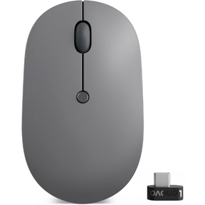 Lenovo Go USB-C wireless rechargeable mouse – front view storm grey