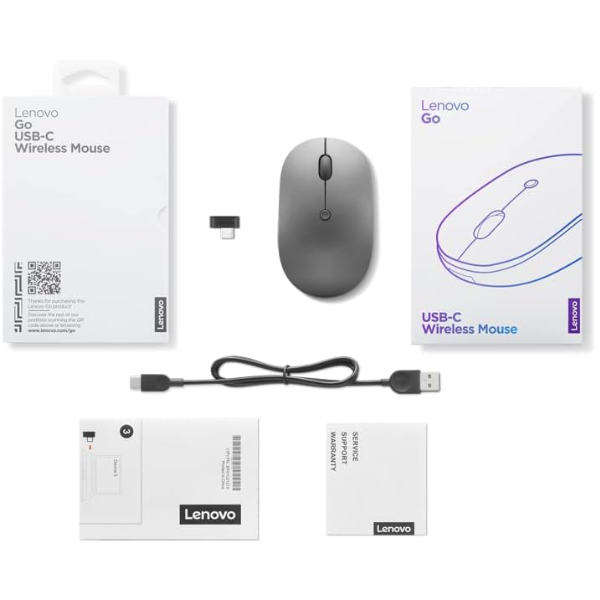 Lenovo Go USB-C Wireless Mouse (Storm Grey) - Dokkantech