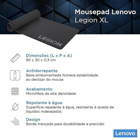 DokanTech_Lenovo Legion Gaming XL Mouse Pad - Black, Large Size for Precision and Comfort
