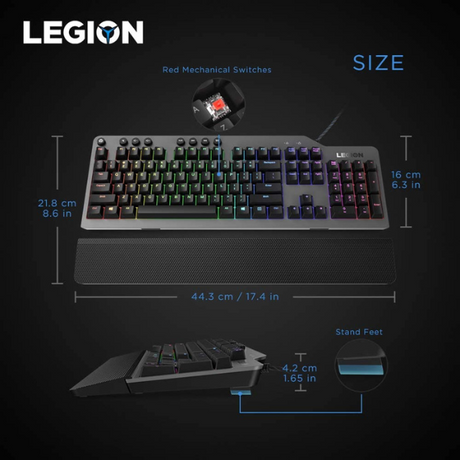 Lenovo Legion K500 RGB keyboard – gaming desk lifestyle