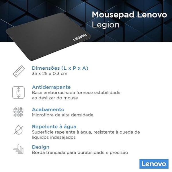 DokanTech_Lenovo Y Gaming Mouse Pad - Black, High-Quality for Precision & Comfort