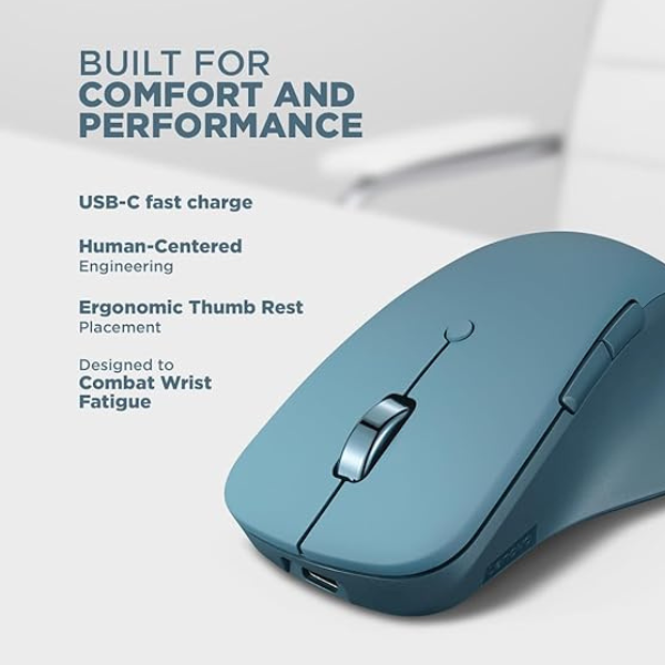 Lenovo Yoga Pro Bluetooth Mouse – USB-C, Multi-Device, Tidal Teal-dokantech