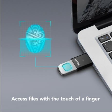 Lexar 256GB JumpDrive Fingerprint F35 PRO 400/300 MB/s USB 3.2 Gen 1-dokantech