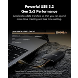 Lexar ARMOR 700 Portable SSD 2TB, 2000MB/s – Silver (LAR700X002T-RNBNG)-Dokkantech