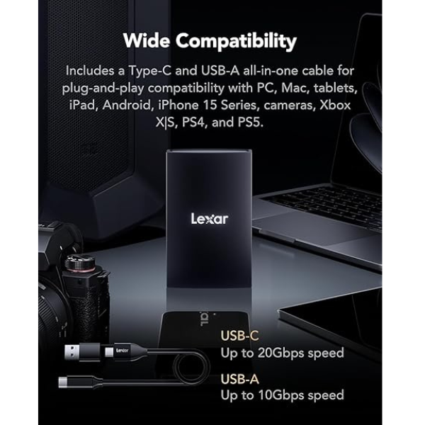Lexar ARMOR 700 portable SSD – in use