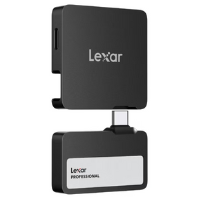 Lexar Professional Go 2TB portable SSD with hub 1050MB/s USB 3.2 Gen 2 – front view black