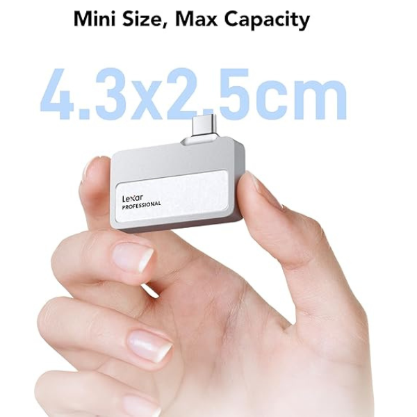 Lexar Go 2TB Portable SSD with  Hub – 1050/1000MB/s USB 3.2 Gen 2 (LSL400S002T-RNSNG)-Dokkantech