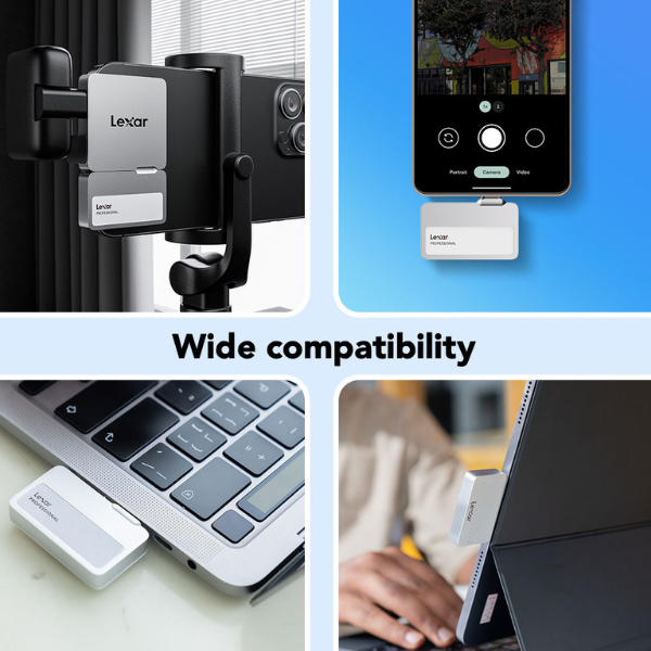 Lexar Go 2TB Portable SSD with  Hub – 1050/1000MB/s USB 3.2 Gen 2 (LSL400S002T-RNSNG)-Dokkantech