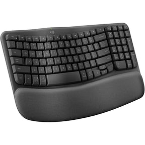 Logitech Wave Keys wireless ergonomic keyboard with palm rest – Arabic – front view