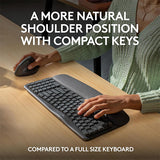 Logitech Wave Keys Wireless Ergonomic Keyboard with Cushioned Palm Rest - Ara - DokanTech #