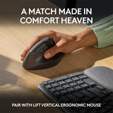 Logitech Wave Keys Wireless Ergonomic Keyboard with Cushioned Palm Rest - Ara - DokanTech #
