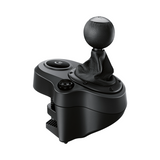 Black gaming joystick on a white background