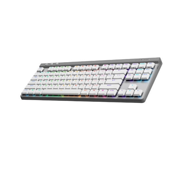 لوحة مفاتيح الألعاب اللاسلكية Logitech G515 LIGHTSPEED TKL - فائقة النحافة، أداء احترافي باللونين الأبيض والأسود 