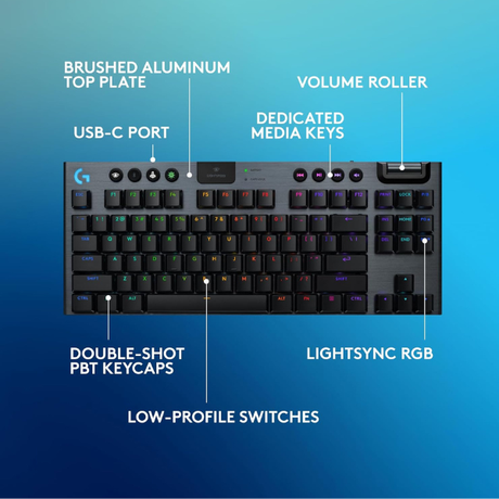Logitech G915 X TKL Wireless Gaming Keyboard Tri-Mode RGB Low Profile-English only-dokantech#
