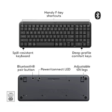 Logitech MK250 Bluetooth Wireless Mouse and Keyboard-ARA Combo- Black-dokantech#