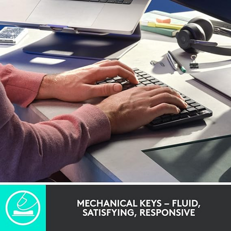 Logitech MX Mechanical Mini Clicky  Switches Wireless Keyboard – Graphite (US)Only- DokanTech #
