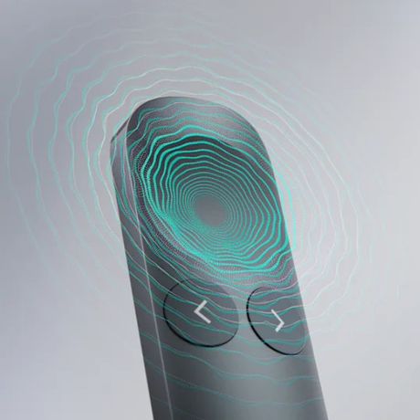 Graphite Logitech Spotlight 2 presenter illustrating haptic feedback