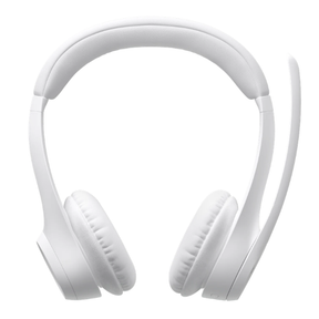 Logitech Zone 300 wireless Bluetooth headset in white, front view - DokkanTech