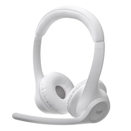 LogitechZone300WirelessBluetoothHeadsetWithNoise-CancellingMicrophone-WhiteLeft- DokkanTech