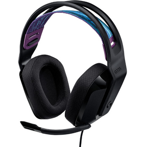 Logitech G335 wired gaming headset black front view