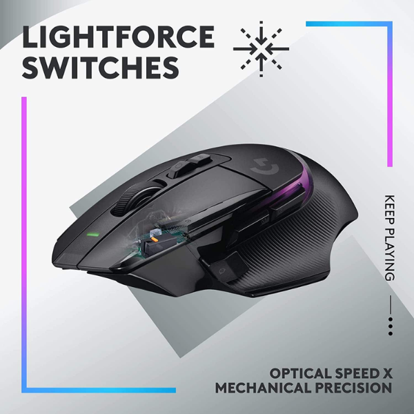Logitech G502 X PLUS LIGHTSPEED Wireless Gaming Mouse - Black - Dokkantech
