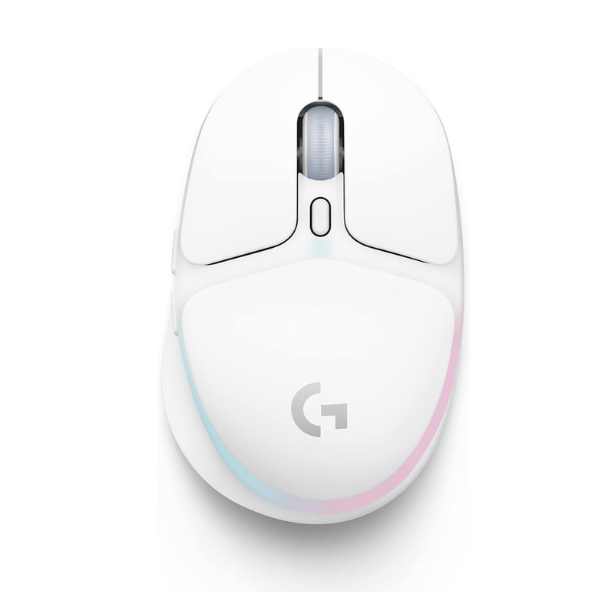 Logitech G705 wireless gaming mouse lightweight RGB Bluetooth Lightspeed – front view white