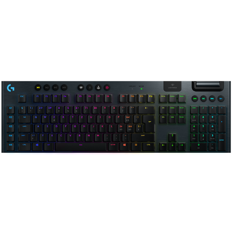 Logitech G915 full-size wireless RGB mechanical gaming keyboard – front view