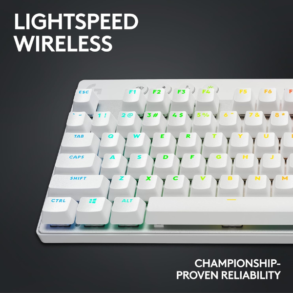 Logitech PRO X TKL LIGHTSPEED Wireless Gaming Keyboard GX Brown Switches – White- DokanTech #