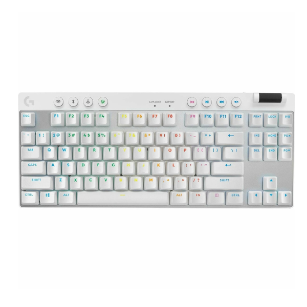 Logitech PRO X TKL LIGHTSPEED Wireless Gaming Keyboard GX Brown Switches – White- DokanTech #