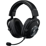 Logitech G PRO X wired gaming headset in black, angled left