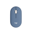 Logitech M350 Pebble Silent Wireless Mouse: dark blue mouse viewed from above.