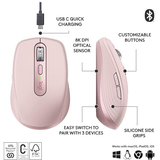 ماوس Logitech MX Anywhere 3S: دقة 8K DPI، أجهزة متعددة، نقرات هادئة. 