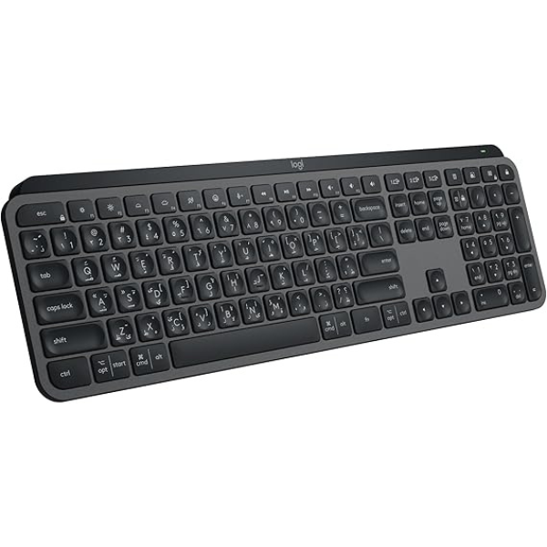 Logitech MX Keys S wireless keyboard – Arabic – front view graphite