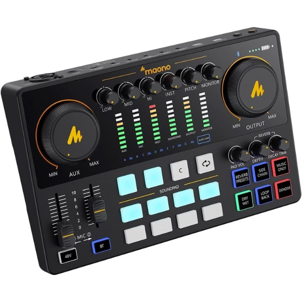Manocaster Interface MAONOCASTER AME2 Podcast Audio Interface with FX & Sound Pads – DokkanTech