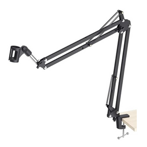 MAONO B01 microphone suspension boom scissor arm stand – front view black