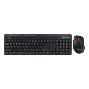 Meetion M4100 wireless keyboard and mouse combo ergonomic – front view black