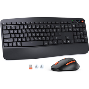 Meetion DirectorA wireless Bluetooth ergonomic keyboard and mouse combo – front view