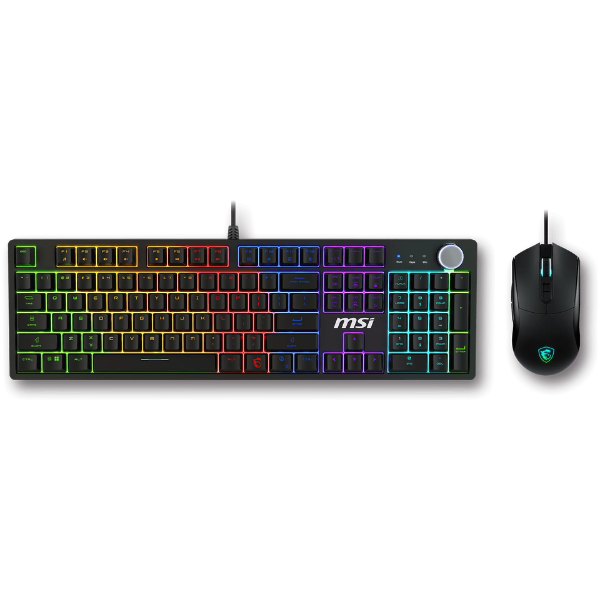 MSI Forge GK320 RGB Gaming Keyboard & Mouse Combo – Black – front view