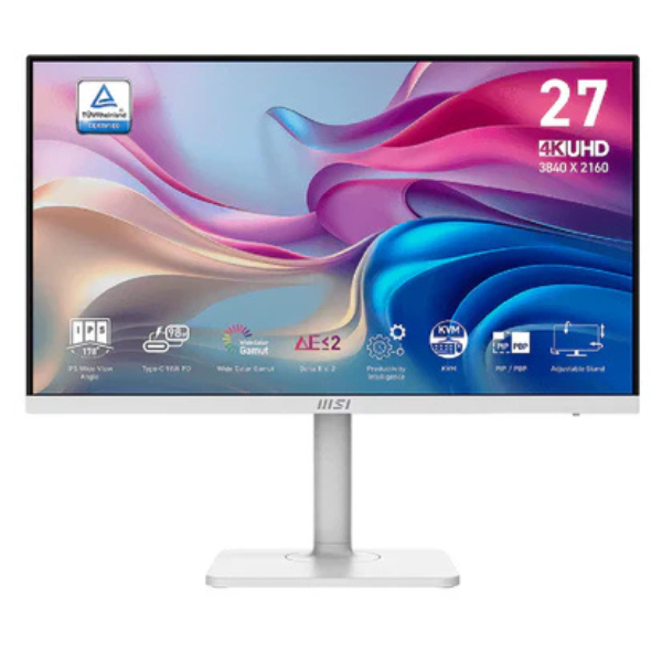 MSIModernMD272UPHW27InchIPSUHDMonitor60Hz-White-View -DokkanTech