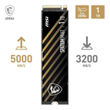  SSD الداخلي MSI Spatium M461 بسعة 1 تيرابايت، PCIe 4.0 NVMe M.2