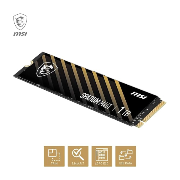  SSD الداخلي MSI Spatium M461 بسعة 1 تيرابايت، PCIe 4.0 NVMe M.2