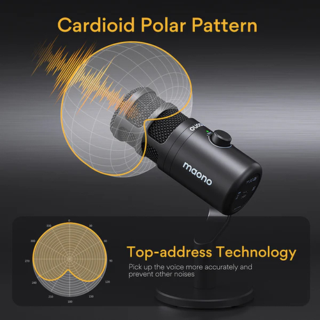 Maono PD100U USB Dynamic Microphone – Professional Studio-Quality Audio – Black-dokantech#