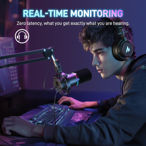 Maono PD200X USB/XLR Mic, RGB, Mute, Gain Control – For Podcast & Gaming- DokanTech #
