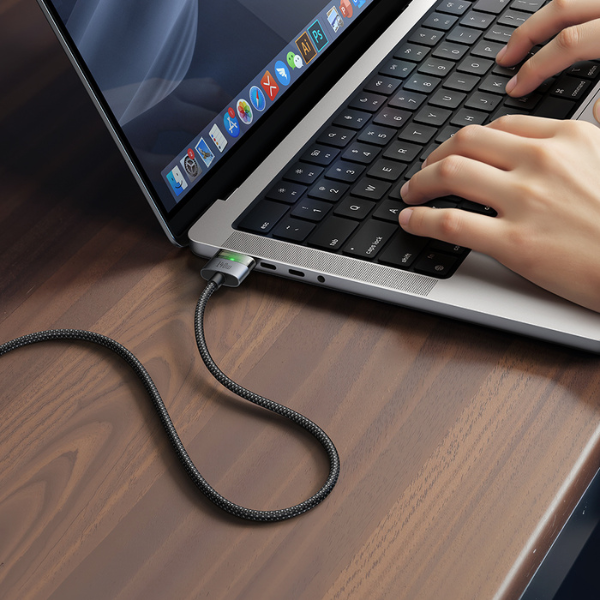 McdodoCabLuma140WUSB-CtoMagsafe3CablewithIndicatorLights-Black-dokantech#