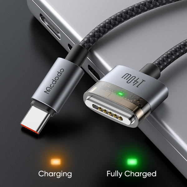 McdodoCabLuma140WUSB-CtoMagsafe3CablewithIndicatorLights-Black-dokantech#