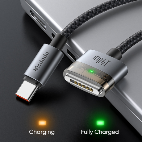 McdodoCabLuma140WUSB-CtoMagsafe3CablewithIndicatorLights-Black-dokantech#