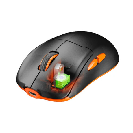 MeetionAirGW39PAW3395WirelessGamingMousewithMagneticChargingDock-BlackOrange -Dokkantech#