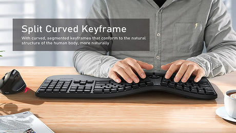 MeetionDirectorWWirelessErgonomicKeyboardAraEn-Black - Dokkantech #