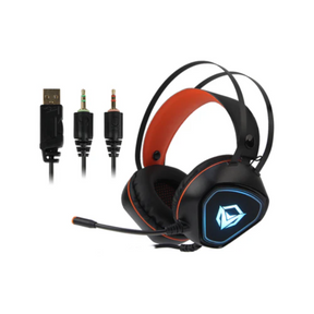 Meetion HP020 stereo wired gaming headset with mic – front view black