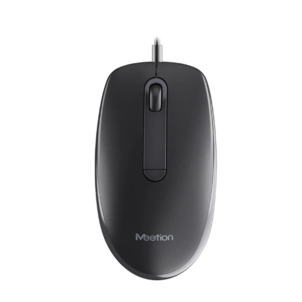 Meetion M100 Silent Optical Wired Mouse Ergonomic Design Gray-dokantech#